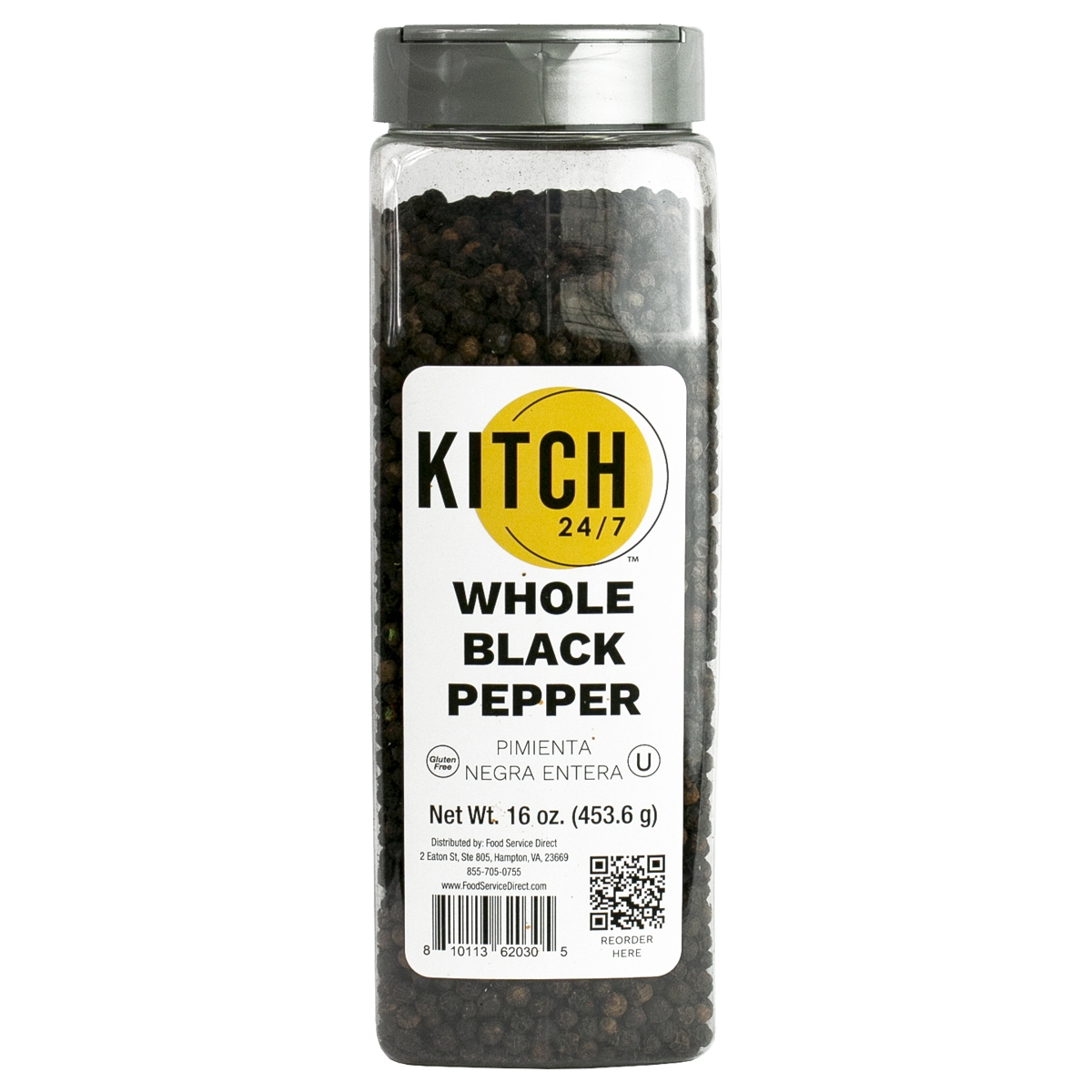 Whole Black Pepper, 16 Ounce