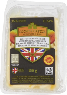 COOMBE CASTLE WHITE STILTON WITH MANGO  AND GINGER