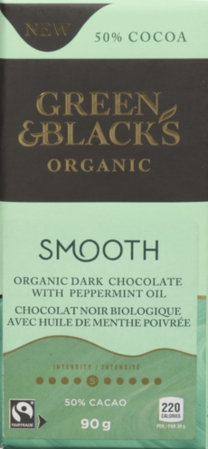 ORGANIC DARK CHOCOLATE WITH PEPPERMINT  OIL