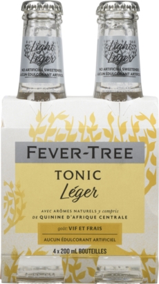 FEVER-TREE REFRESHINGLY LIGHT TONIC     WATER 4X200ML