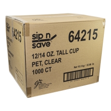 12 oz. - 14 oz. Unwrapped Clear Plastic Cup