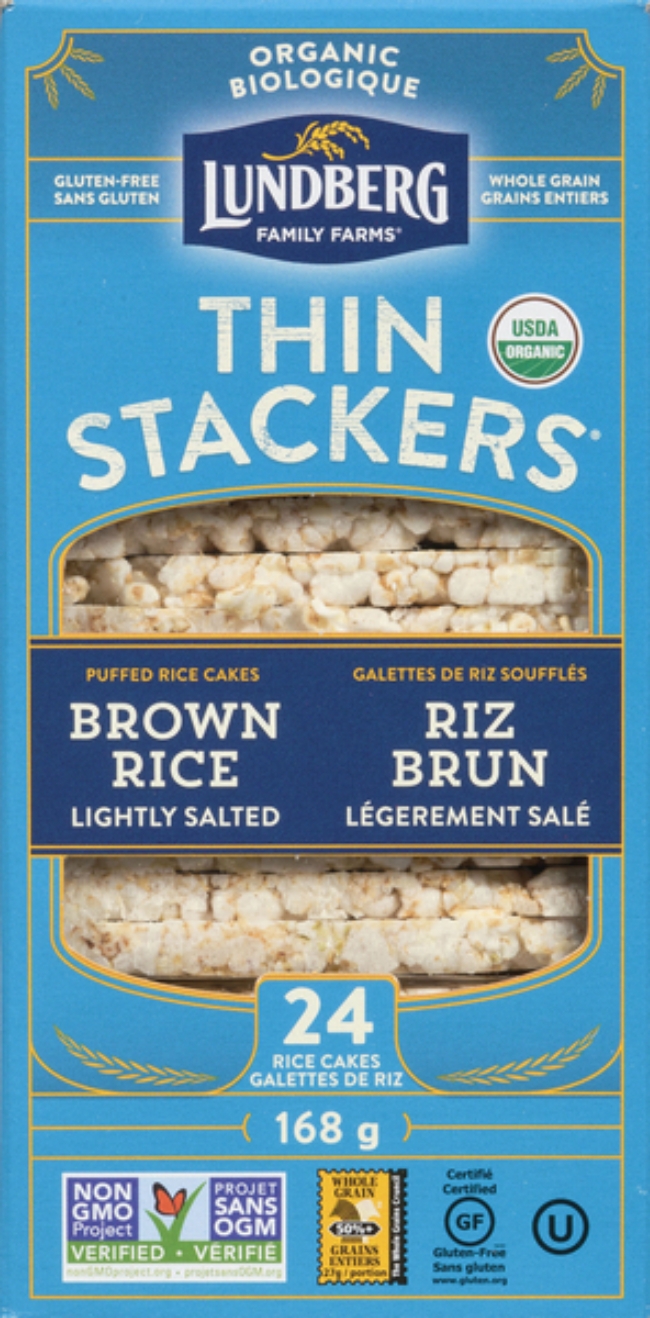 Organic Brown Rice Lightly Salted Thin Stackers