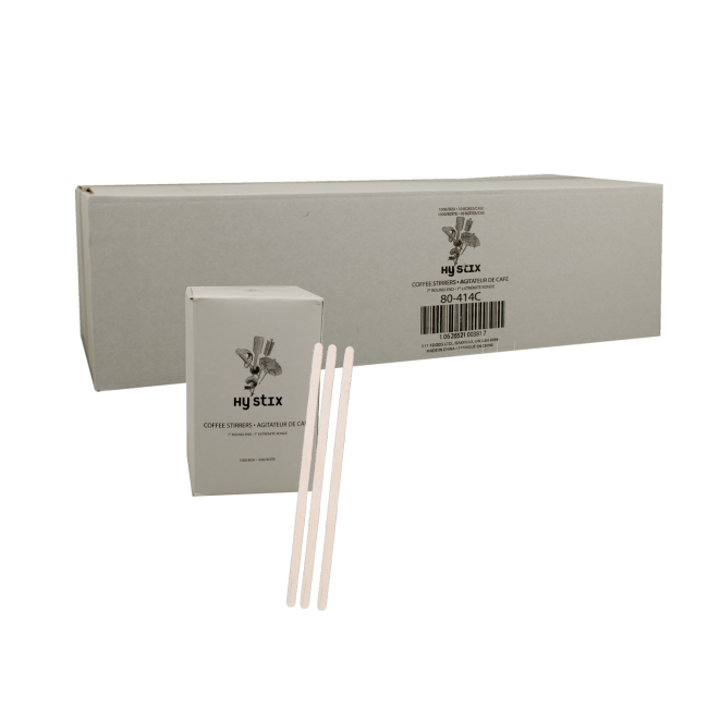 7 in Wood Round End Coffee Stirrer