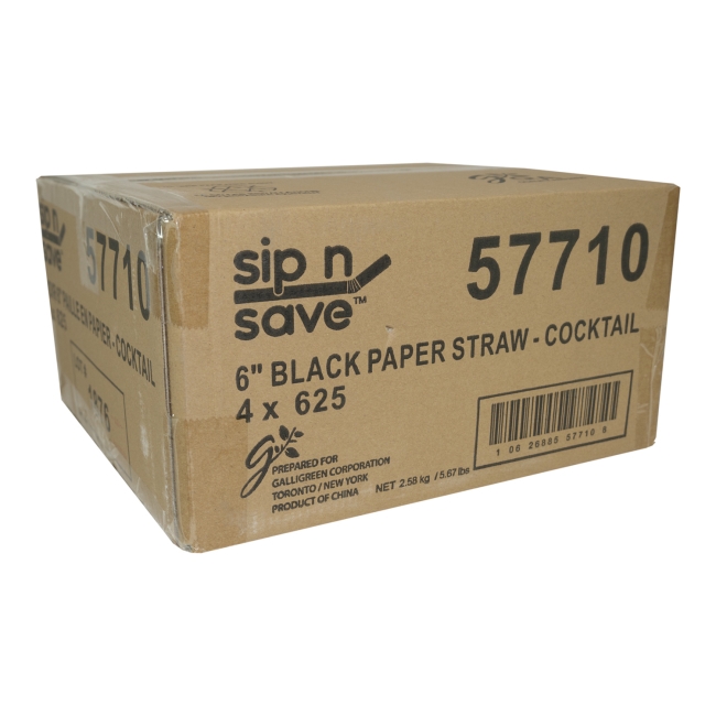 Black Cocktail Paper Straw