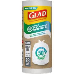 BAG WHITE TALL 50% PLAST. RECYCLED 45LT