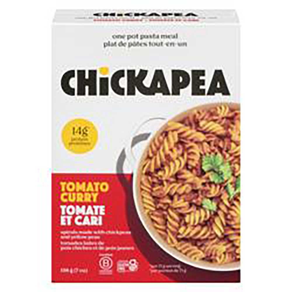Tomato Curry Chickapea One Pot Pasta Meal