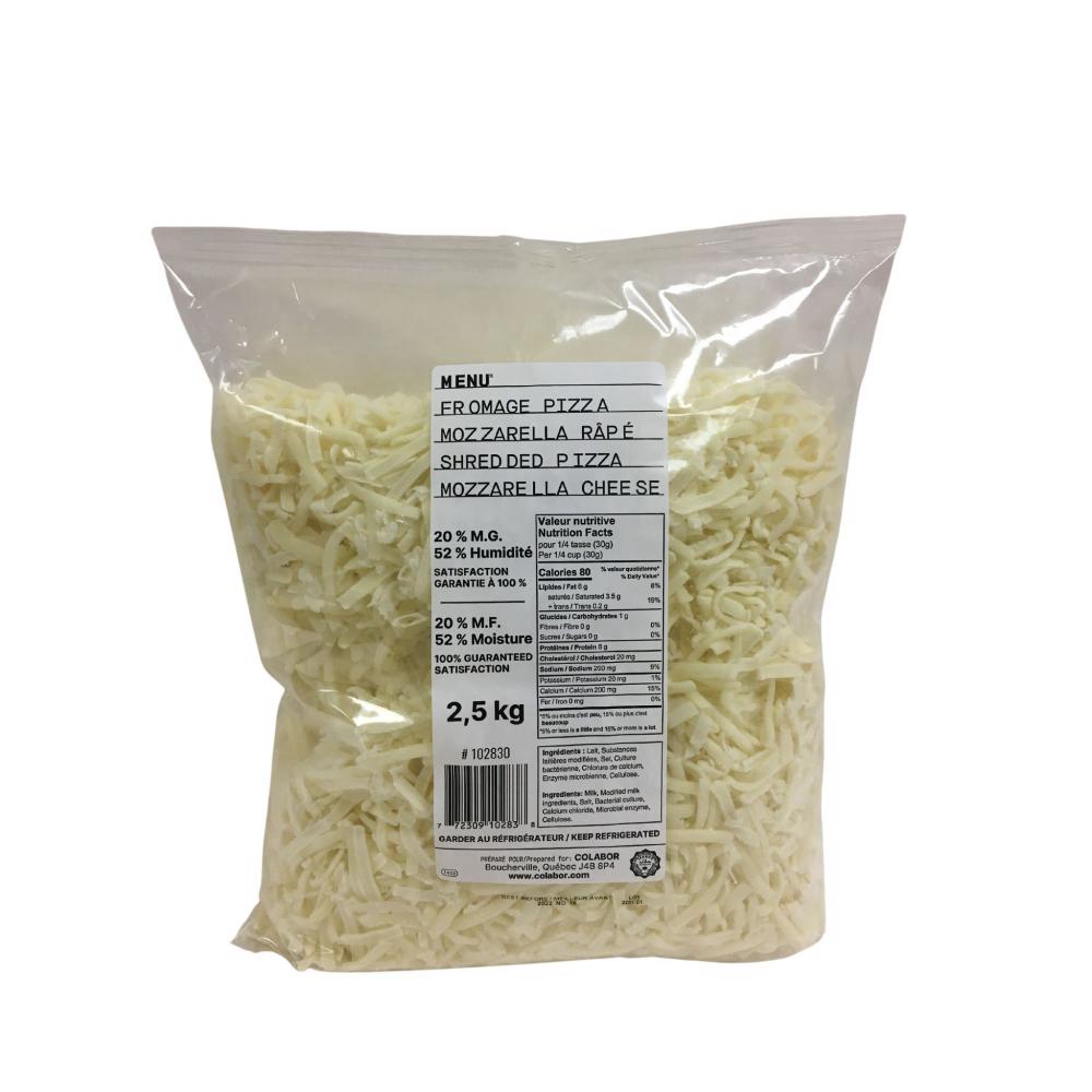 20 Percent Milk Fat Shredded Pizza Mozzarella Cheese