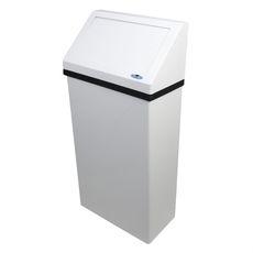 White Wall Mounted Waste Receptacle, 11 Gallon Capacity