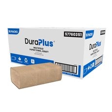 DuraPlus® Multi Fold Hand Towel, Kraft, 1 Ply, 16 Packs/Case, 250 Sheets/Pack, Made in Canada