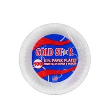 Uncoated White Paper Plate, 100 count