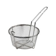 Round Nickel Plated Wire Fry Basket, 9.5 inch