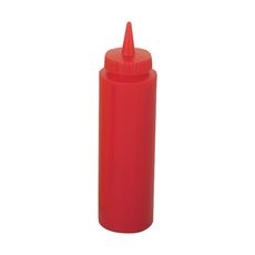 Polyethylene Red Squeeze Dispenser, 8 Ounce Capacity