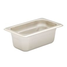 304 Stainless Steel 22 Gauge Heavy Weight Anti Jamming One Ninth Size Steam Table Pan, 4 inch Deep