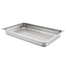 304 Stainless Steel Heavy Weight Anti Jamming Perforated Full Size Steam Table Pan, 2.5 inch Deep