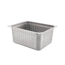 304 Stainless Steel 22 Gauge Half Size Perforated Steam Table Pan, 6 inch Deep