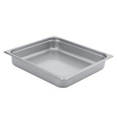 304 Stainless Steel 22 Gauge Anti Jamming Two Third Size Steam Table Pan, 2.5 inch Deep