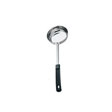 Stainless Steel One-Piece Solid Portioner with Black Handle, 2 Ounce Capacity