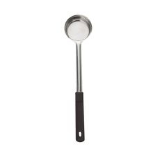 Stainless Steel One-Piece Perforated Portioner with Black Handle, 3 Ounce Capacity