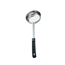 Stainless Steel One-Piece Solid Portioner with Black Handle, 4 Ounce Capacity