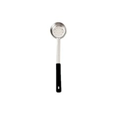 Stainless Steel One-Piece Perforated Portioner with Black Handle, 4 Ounce Capacity