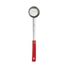 Stainless Steel One Piece Portioner with Red Handle, 2 Ounce Capacity