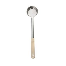 Stainless Steel One-Piece Perforated Portioner with Beige Handle, 3 Ounce Capacity