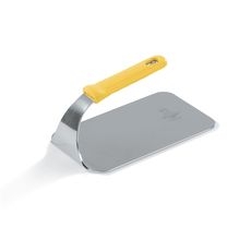50665 Stainless Steel Flat Bottom Steak Weight with Yellow Silicone Handle, 1 3/5 Pound