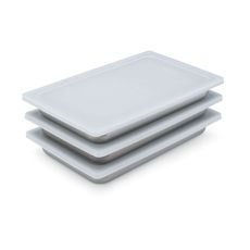 52435 Super Pan V Flexible Steam Table White Ninth Size Pan Lid, 4.375 x 7 x 0.562 inch Overall