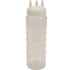 3324-13 Traex Color-Mate Tri Tip Wide Mouth Clear Squeeze Dispenser with Clear Top, 24 Ounce Capacity