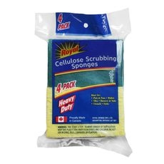 Deluxe Heavy Duty Cellulose Scrubbing Sponge, 4 count