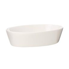 Stoneware White Oval Baker, 9 Ounce Capacity