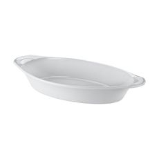 Stoneware White Smooth Lasagna Baker, 12 Ounce Capacity