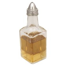 Glass Oil and Vinegar Dispenser with Stainless Steel Pouring Top, 6 Ounce