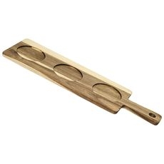Reversible Acacia Wood Board with Inserts, 19 x 5.7 inch