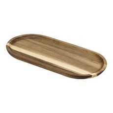 Oval Shape Acacia Wood Board, 16 x 8 inch