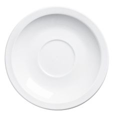 Palm Porcelain White Single Well Saucer, 4.75 inch