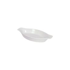 Stoneware White Ribbed with Smooth Trim Lasagna Baker, 8 Ounce Capacity