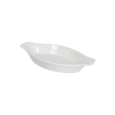 Stoneware White Ribbed with Smooth Trim Lasagna Baker, 12 Ounce Capacity