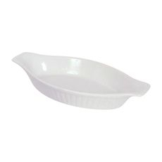 Stoneware White Ribbed with Smooth Trim Lasagna Baker, 16 Ounce Capacity