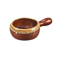 Ceramic Brown Onion Soup Bowl with Handle, 12 Ounce Capacity