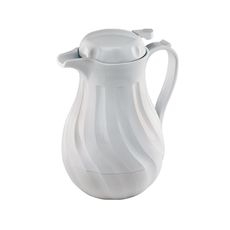 White Swirl Insulated Beverage Server with Push Button, 20 Ounce Capacity