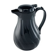 Black Swirl Insulated Beverage Server with Push Button, 20 Ounce Capacity
