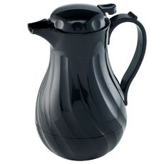 Black Swirl Insulated Beverage Server with Push Button, 40 Ounce Capacity