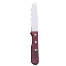 Stainless Steel Rounded Blade Pakkawood Handle Steak Knife, 10 inch