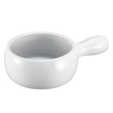 Ceramic White Onion Soup Bowl with Handle, 16 Ounce Capacity
