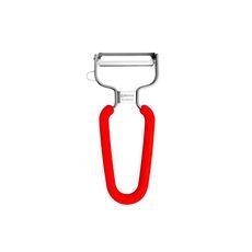 Dual Serrated Blade Y Peeler with Red Handle, 4.8 x 2.2 x 0.4 inch