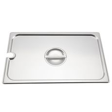 304 Stainless Steel Notched Full Size Steam Table Pan Cover, 21 x 12.9 inch