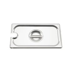 304 Stainless Steel Notched One Third Size Steam Table Pan Cover, 12.8 x 7 inch