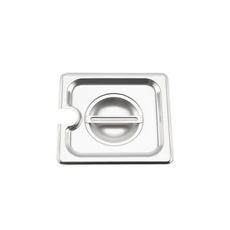304 Stainless Steel Notched One Sixth Size Steam Table Pan Cover, 7 x 6.4 inch