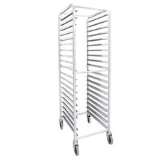 Aluminum 20-Tier End Loading Bun Pan Rack, 25.6 x 20.5 x 69 inch